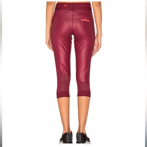Adidas x Stella McCartney Maroon Capri Leggings Size Small - Picture 2 of 8